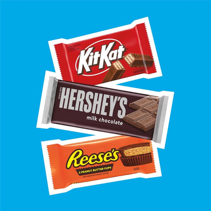 “HERSHEY’S chocolate variety pack with assorted mini candy bars, perfect for sharing and picnics.”
