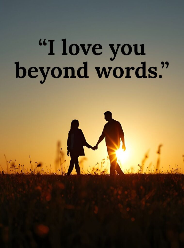 Romantic love quote: I love you beyond words