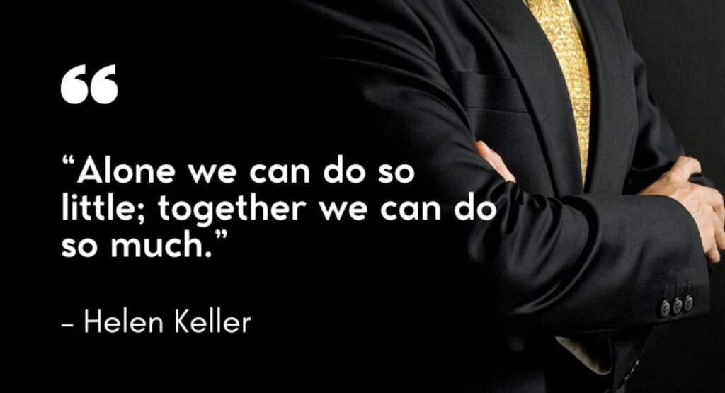 Collection of team motivational quotes displayed to inspire teamwork and workplace productivity