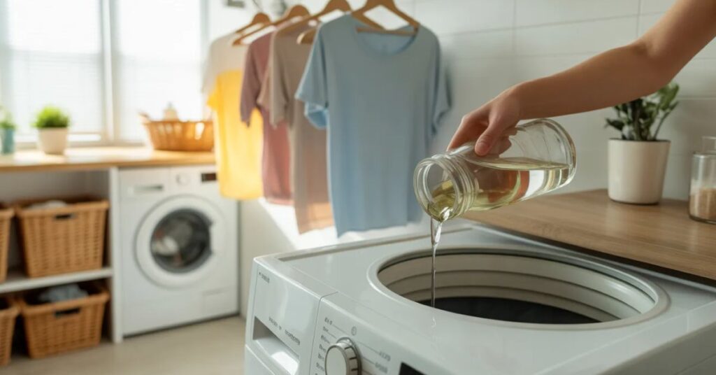 “Home odor removal tips with clean laundry, proper drying clothes and vinegar wash for odor removal”