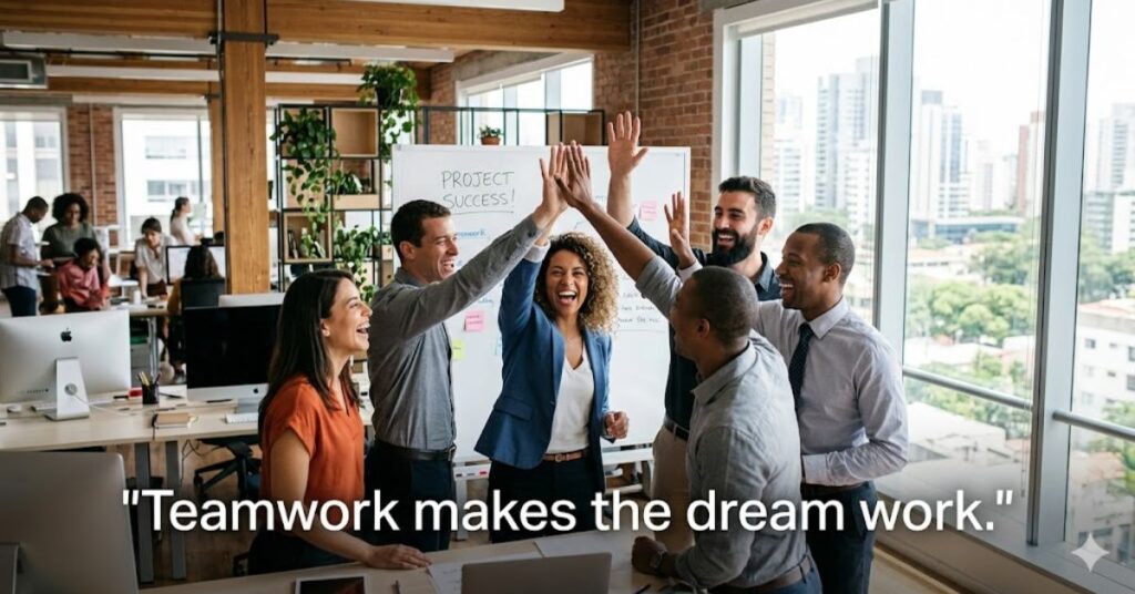 workplace teamwork quotes showing unity and team spirit