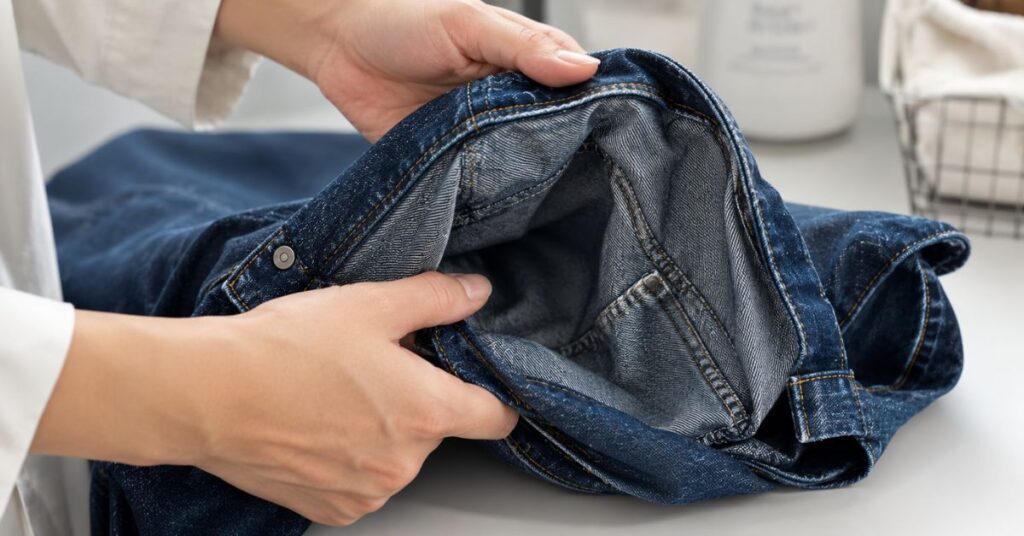 turning jeans inside out to prevent fading while washing
