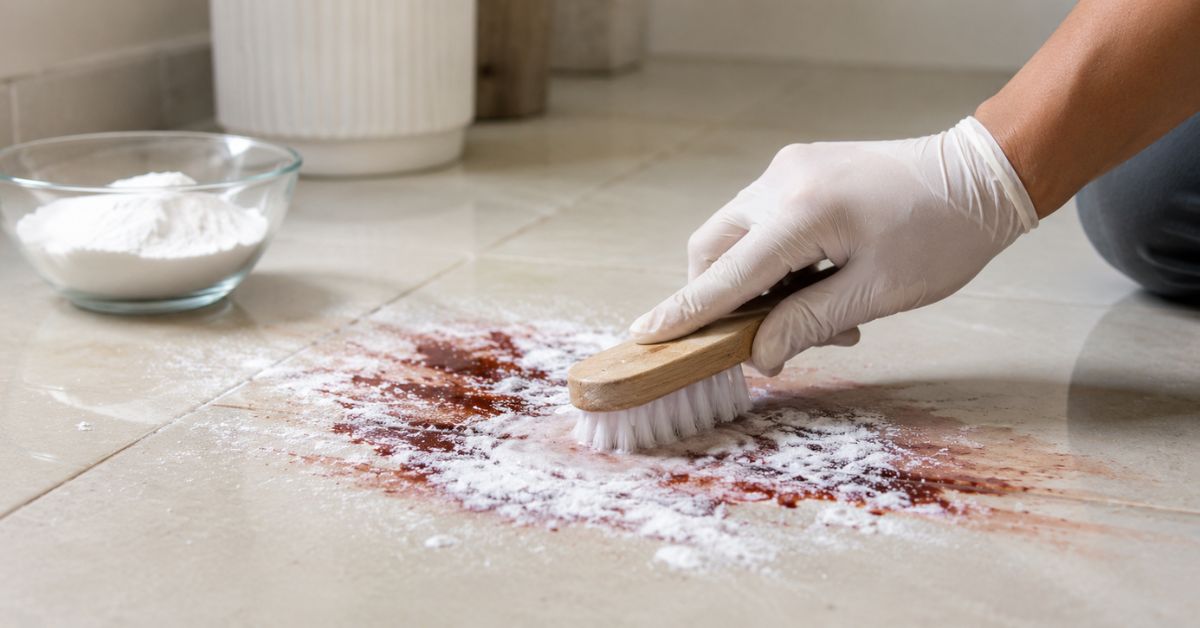 how to remove blood stains from floor after Bakra Eid using baking soda