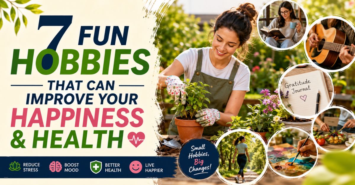 fun hobbies for happiness and health like gardening reading cooking and journaling