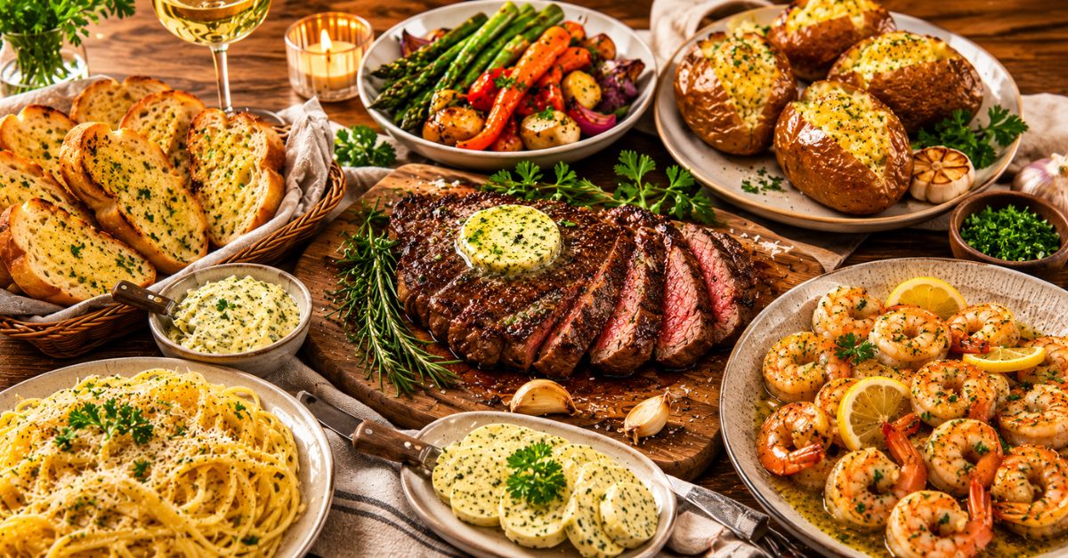 Different ways to serve homemade garlic butter.