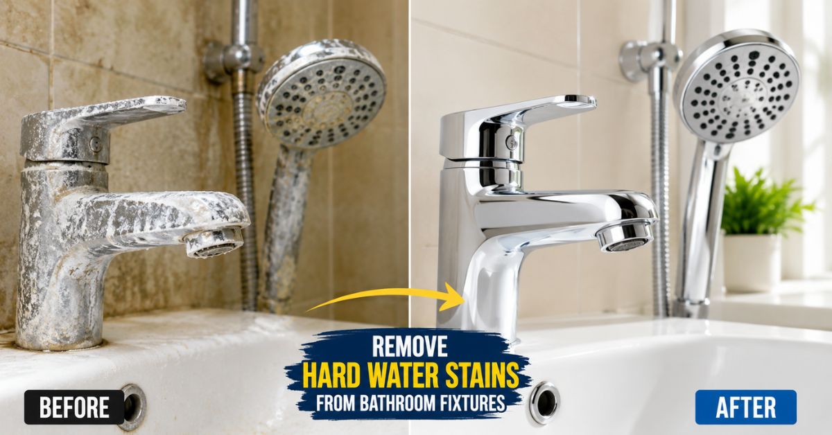 How to remove hard water stains from bathroom