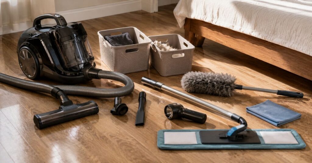 Essential tools for cleaning under the bed