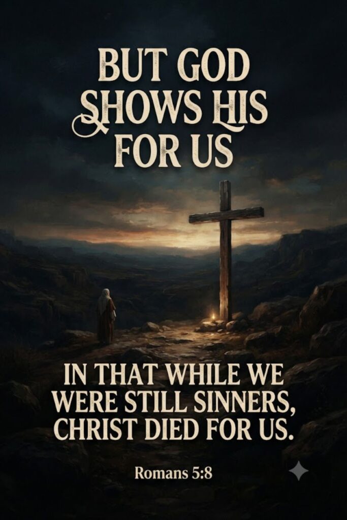 Even while humanity was still separated from God by sin, Christ died for us. This verse reveals the depth of divine love and grace.