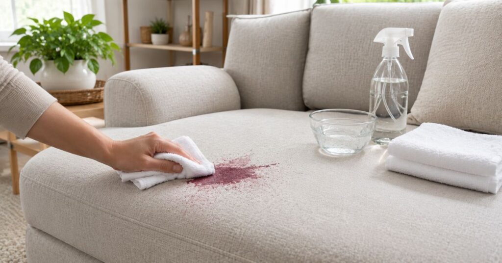 How to remove red wine stains from upholstery