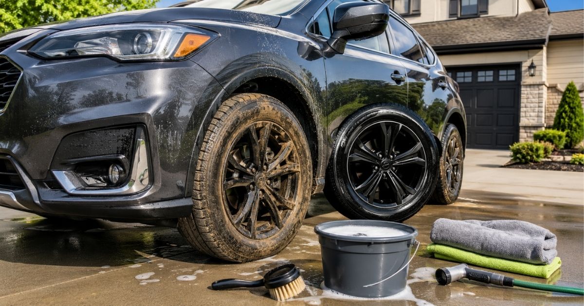 how to clean car tires at home