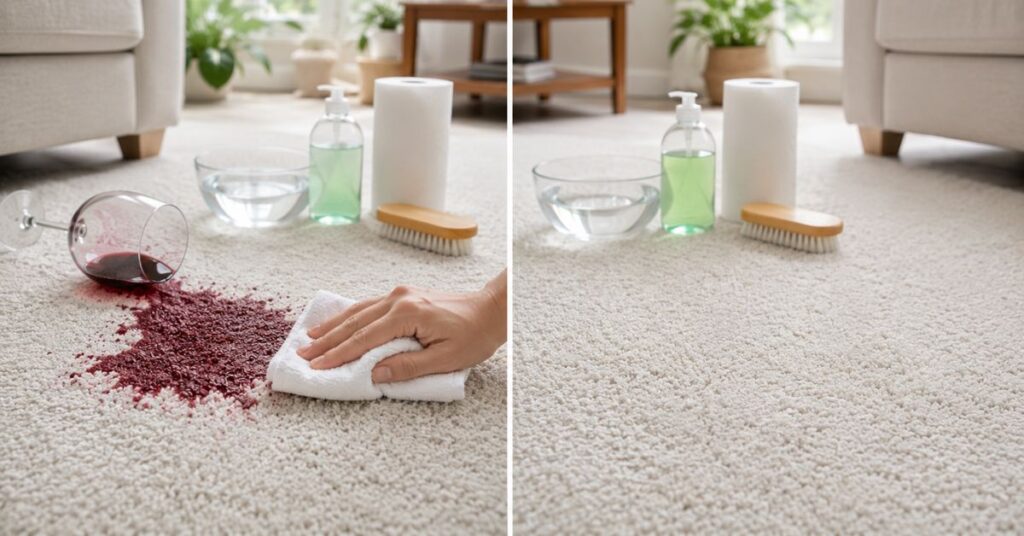 How to remove red wine stains from carpet