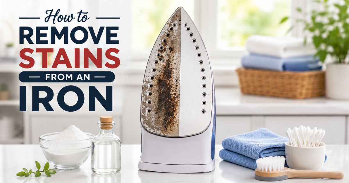remove stains from an iron