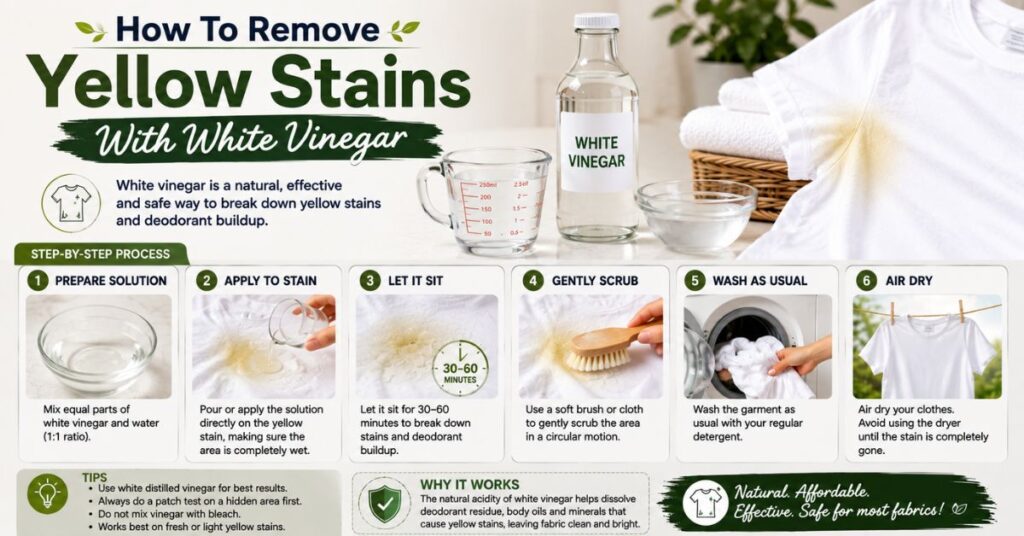 How To Remove Yellow Stains With White Vinegar