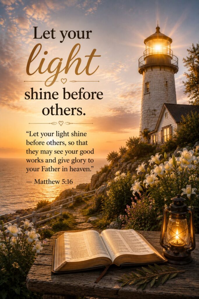 Let your light shine before others.