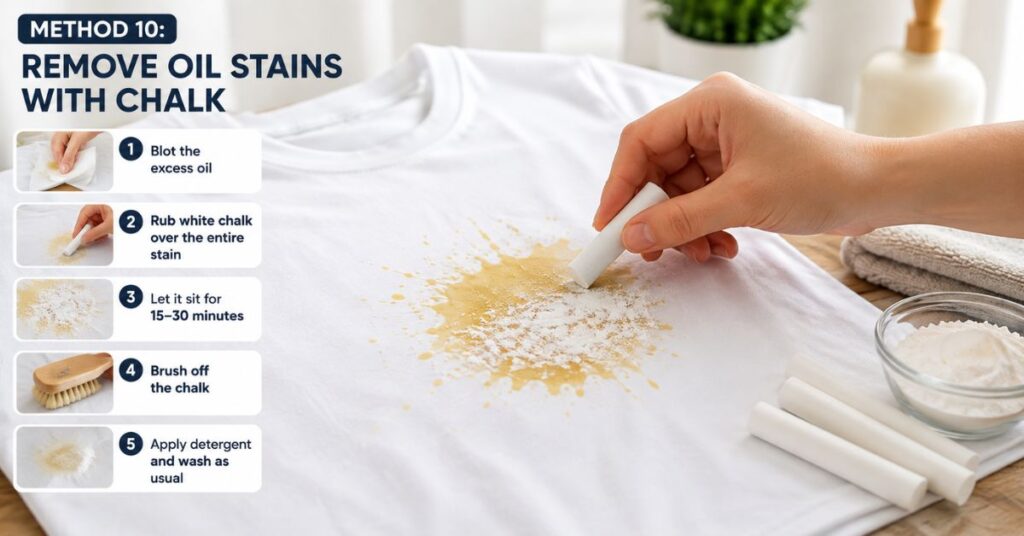 Method 10: Remove Oil Stains with Chalk