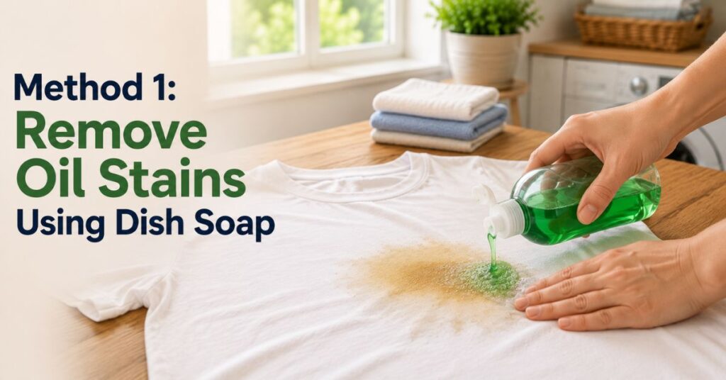 Method 1: Remove Oil Stains Using Dish Soap