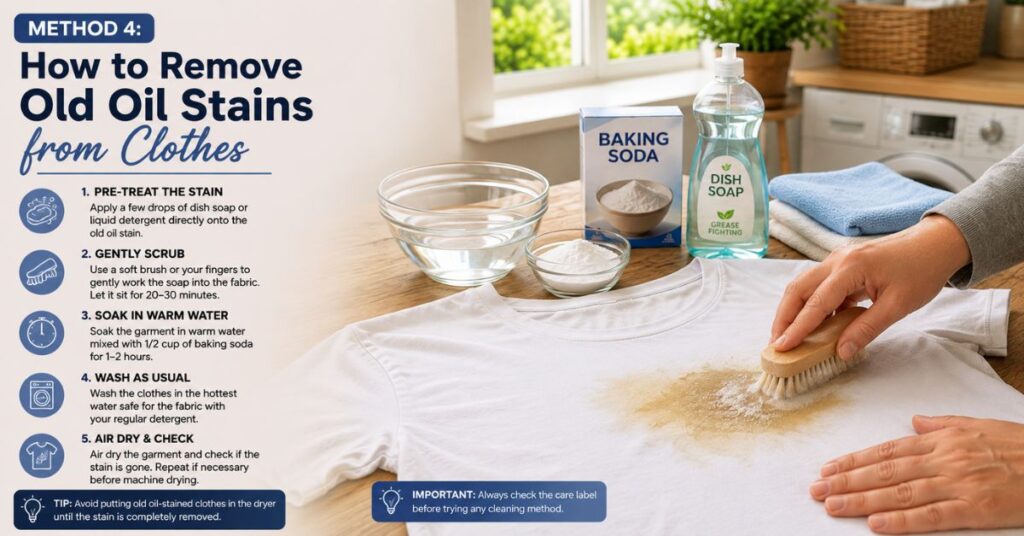 Method 4: How to Remove Old Oil Stains from Clothes