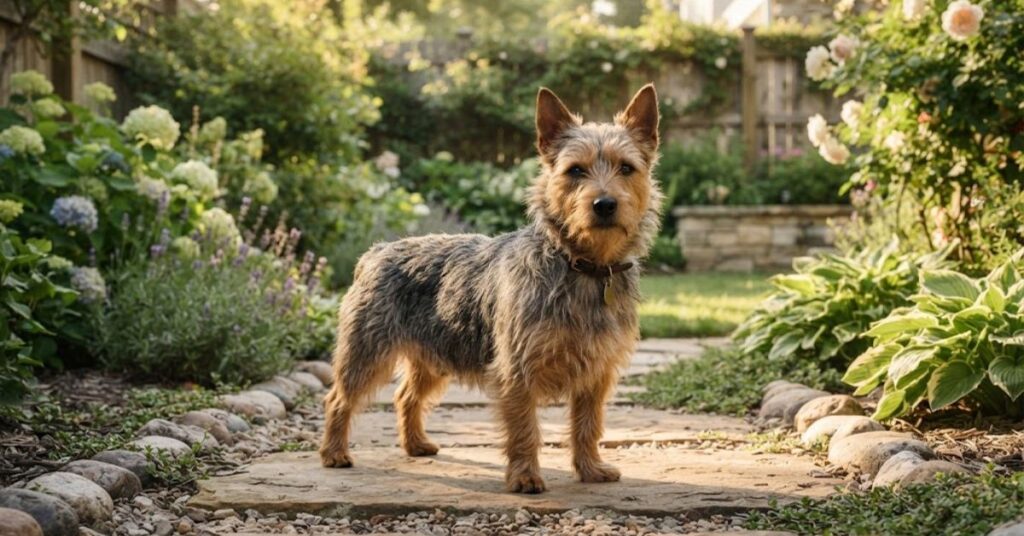 Australian Terrier with wiry low-shedding coat outdoors