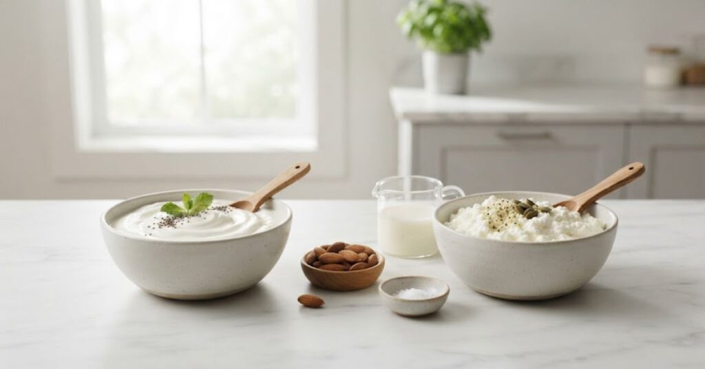 Greek yogurt and cottage cheese calorie and fat comparison