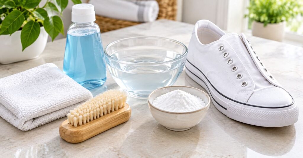 Supplies needed to clean canvas shoes at home