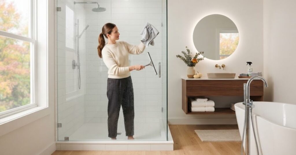 Deep cleaning a bathroom for the fall season