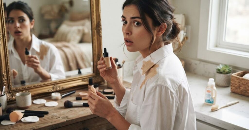 Foundation stain on white shirt collar with laundry detergent how to remove makeup stains from clothes