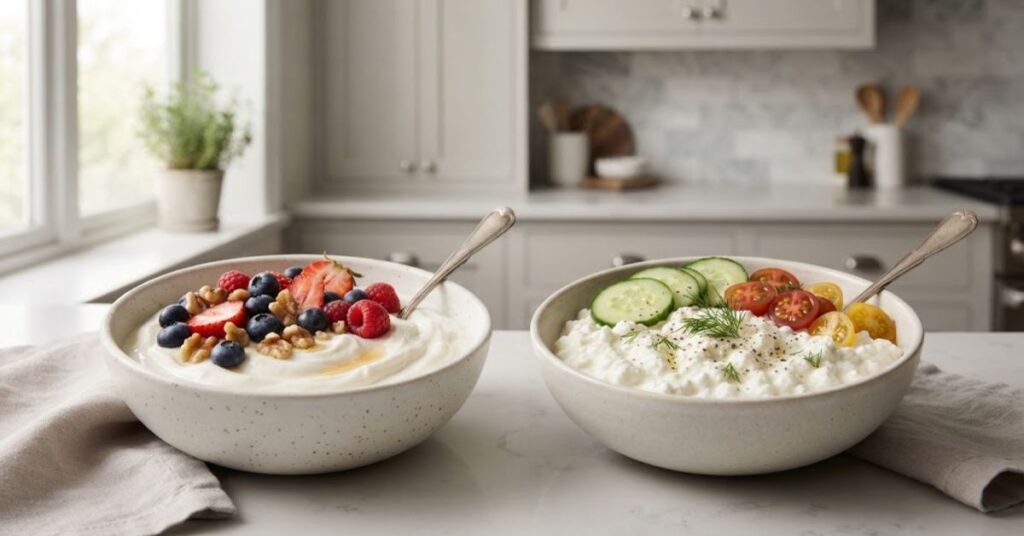 Greek yogurt and cottage cheese healthy snack ideas
