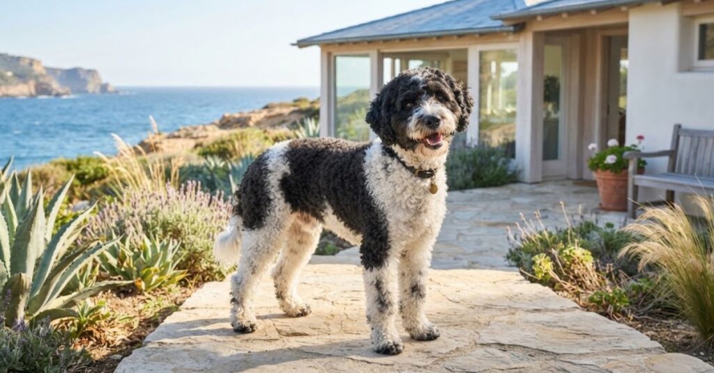 Portuguese Water Dog with curly low-shedding coat