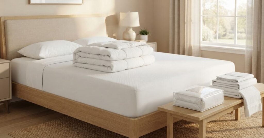 Using a mattress protector to prevent future sweat stains