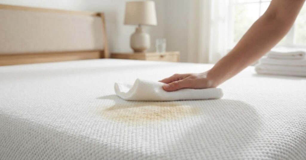 Treating an old yellow sweat stain on a mattress