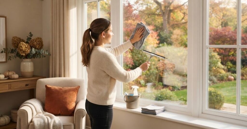 Cleaning windows and glass for a fresh fall home